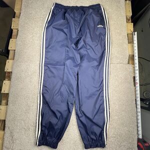 Vintage 90s Adidas Windbreaker Track Pants Zip Ankle Men’s L Blue 3 Stripe